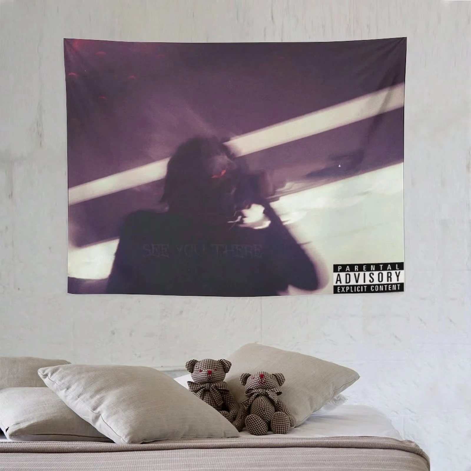 1pc Rap Singer Chris Travis Music Tapestry Wall Decoration, American Flag Banner, Suitable For University Dormitories, Bedrooms