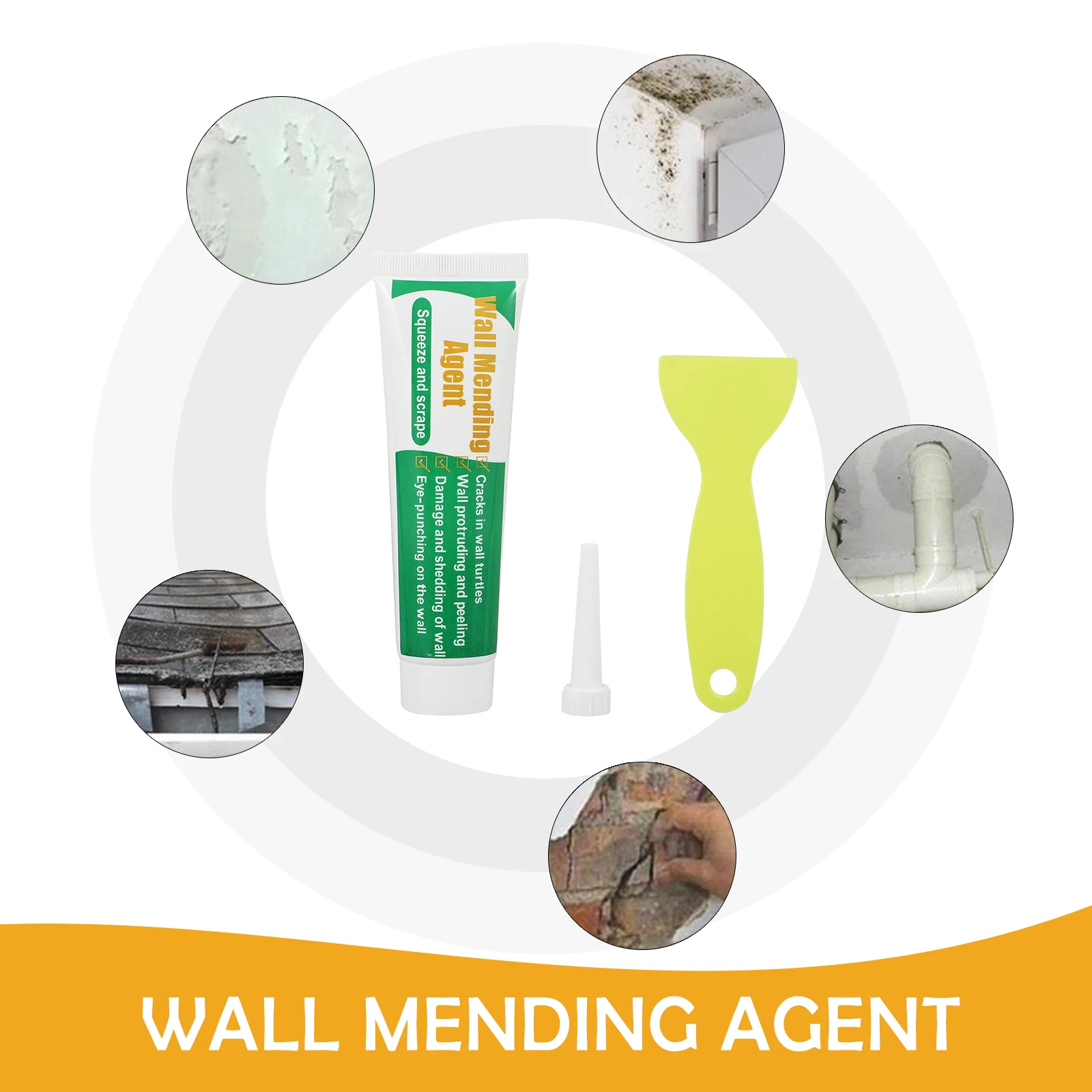 

Wall Paste Filler Repair Tool 2 Sets Walls Peeling Graffiti Drywall Apartment Hole Patch Kit Scraper Reusable Wall