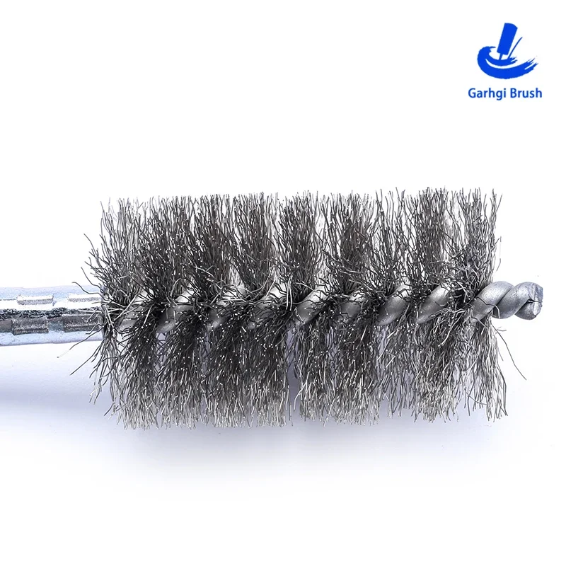 Spazzole per tubazioni in filo di acciaio inossidabile in filo ritorto per ID Sbavatura Lucidatura Ruggine Rimozione pulizia tubi Utensili manuali Trapano