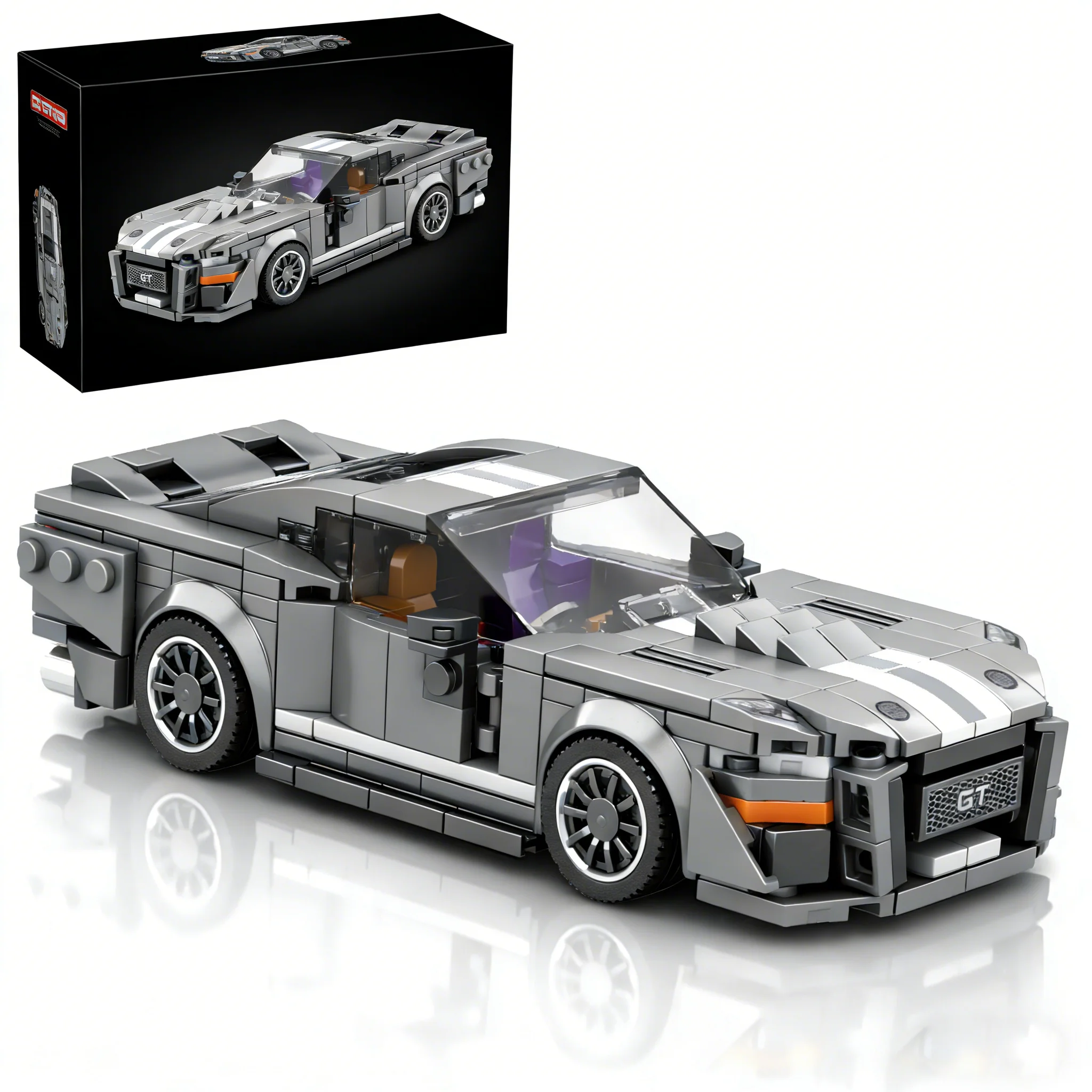 Zestaw technicznych klocków konstrukcyjnych GT500, klasyczny samochód wyścigowy w skali 1:24, zabawka do samodzielnego montażu, prezent urodzinowy dla chłopca.