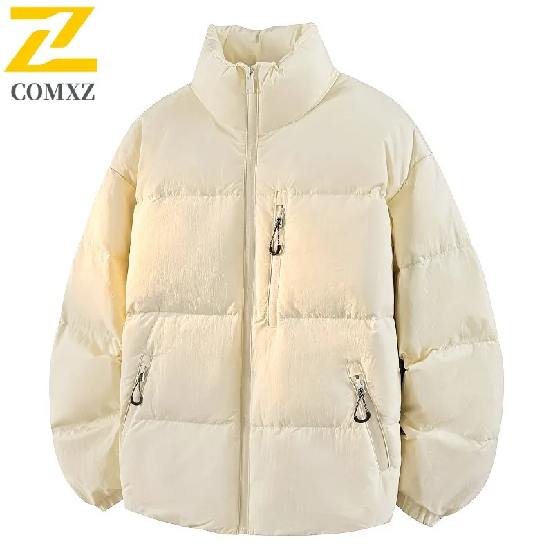 سترة COMXZ للرجال عالية الجودة بياقة واقفة للمشي لمسافات طويلة وتسلق الجبال ومضادة للرياح معطف شتوي خفيف الوزن للشارع #1