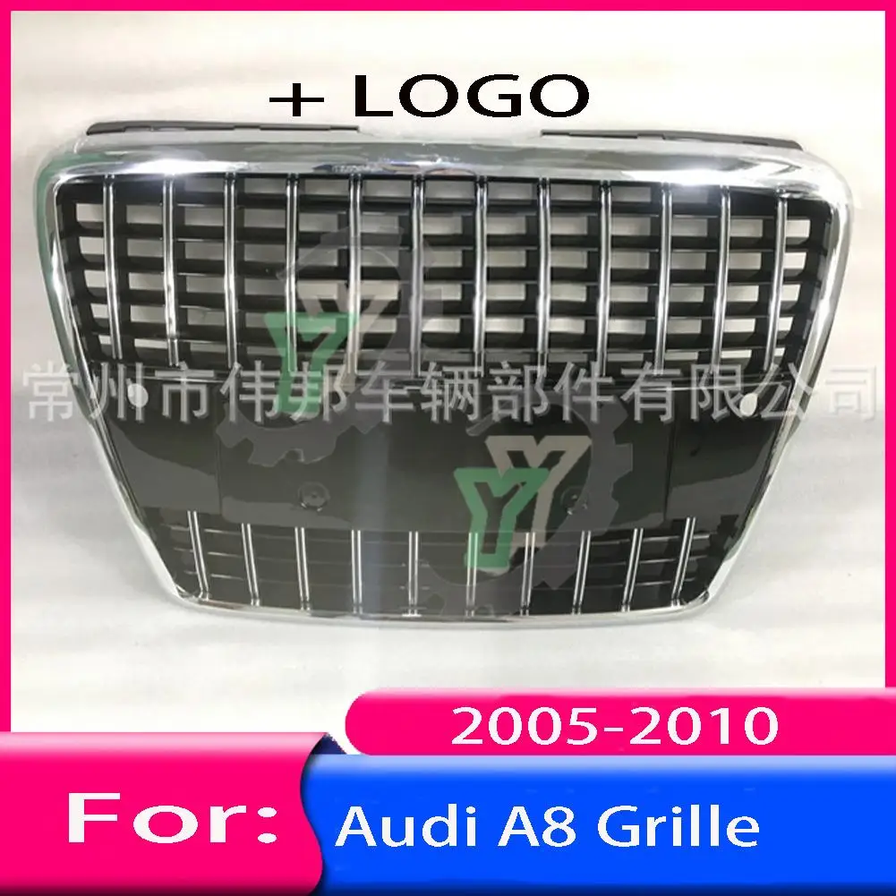 For Audi A8 2005 2006 2007 2008 2009 2010 Car Front Bumper Grille Centre Panel Styling Upper Grill (Modify For S8 style)