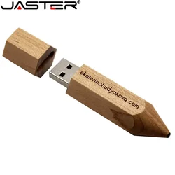 JASTER Wooden pencil USB flash drive 128 GB creative gifts Free custom LOGO Pen drive 32GB Pendrive  64GB memory stick U Disk