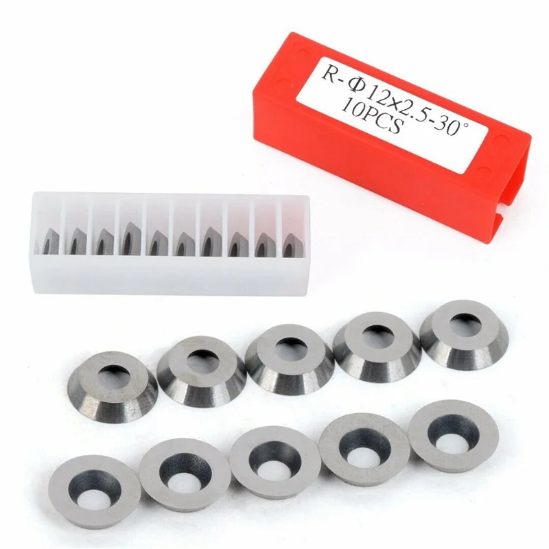 

A64K 30Pcs Diameter 12Mm Round Carbide Cutter Insert Fits For Ci3 Wood Turning