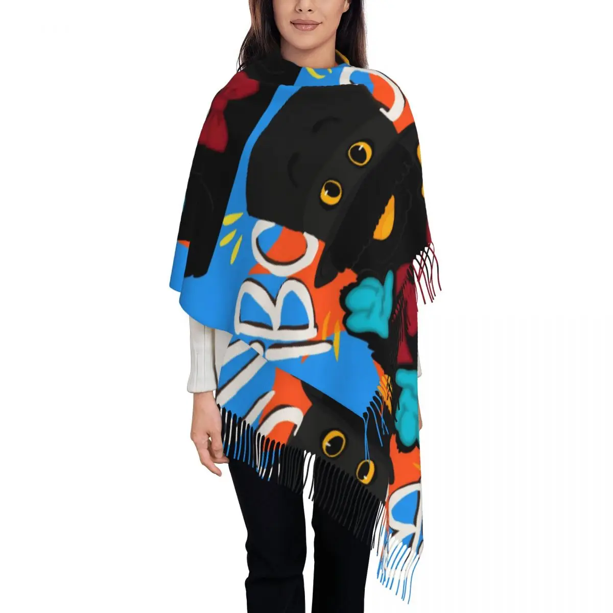 

31-минутный чилийский комедийный шарф для женщин, зимняя теплая шаль из пашмины, большой шарф-шаль Dante Torobolino для вечернего платья