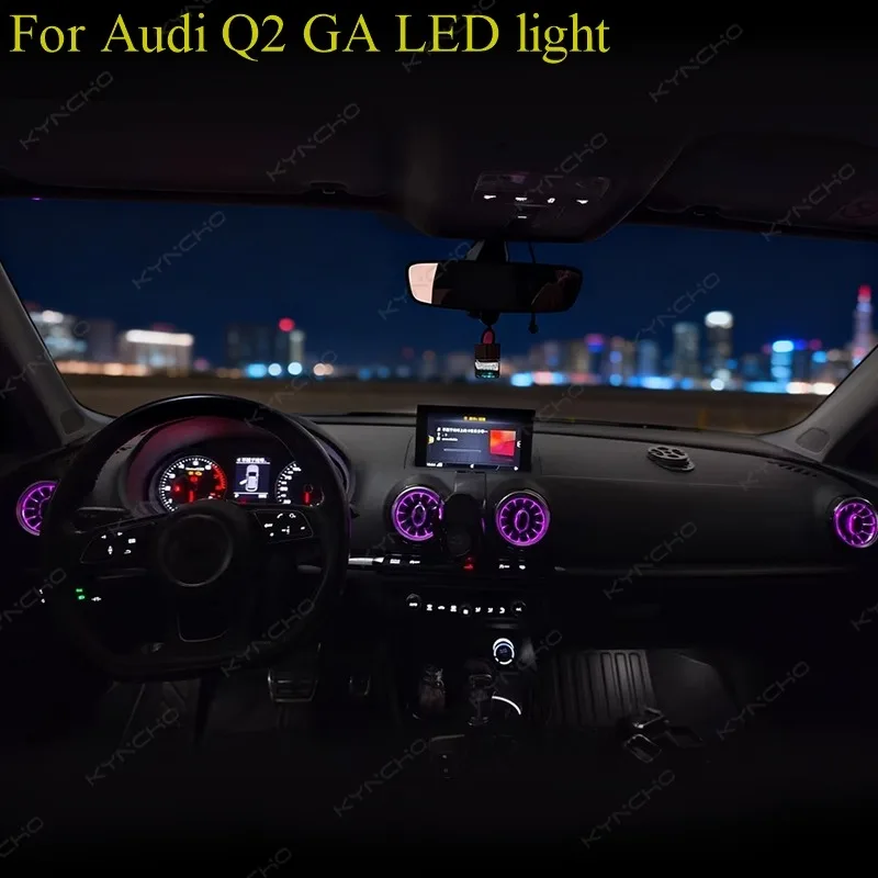 64 Colors LED Car Ambient Light Kit For AUDI Q2 Dream color RGB Bluetooth App Control Symphony Auto Interior Lighting