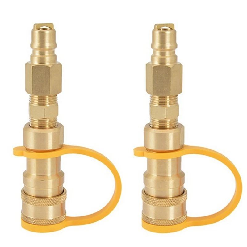 

2Piece Brass Propane Adapter Fitting Gas Tank Connection Adapter For LP Gas Propane Hose Quick Disconnect