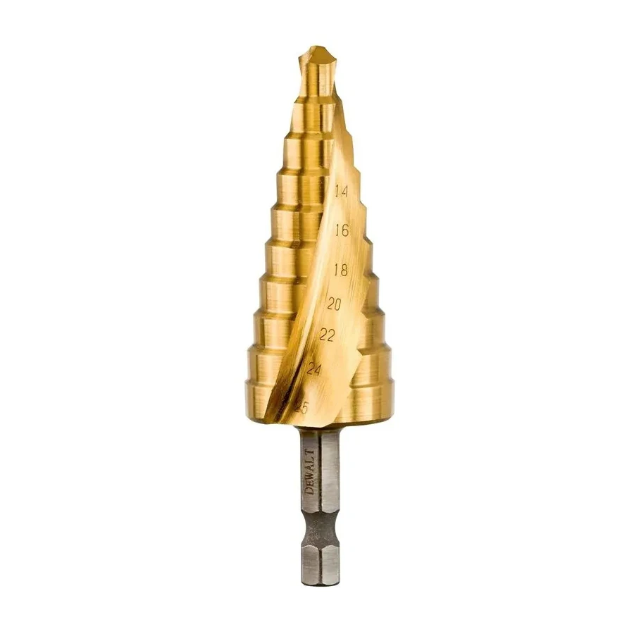 DEWALT DT5026 DT5027 DT5030 DT5031 Impact Step Bit 1/4 Hex Shank Titanium Coated Wood Metal Hole Cutter Core Drill Bit