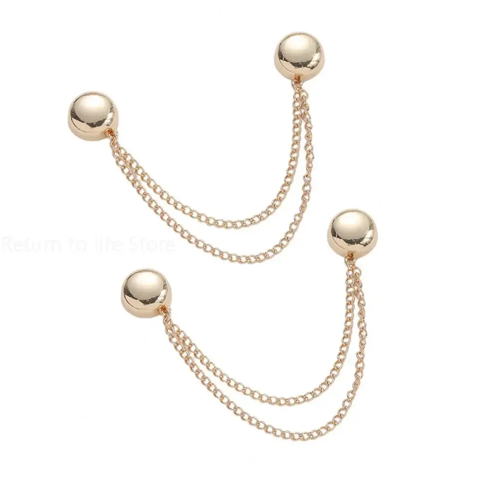 Clip magnetica multifunzione per abbigliamento con catena Bottoni metallici Clip per vestiti Sciarpa Gambe per pantaloni Perno magnetico di fissaggio per polsino