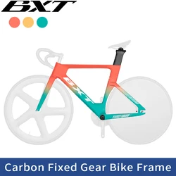 BXT Full Carbon Track Frame fixed gear Bike Frameset fit Max Tire 700Cx25C Track Bicycle Frame