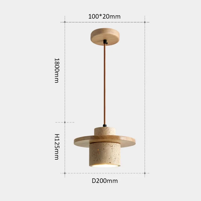 Creative New Japanese Home Lighting Wabi Sabi Homestay Room Dining Table Warm Atmosphere Led Log Style Yellow Stone Pendant Lamp