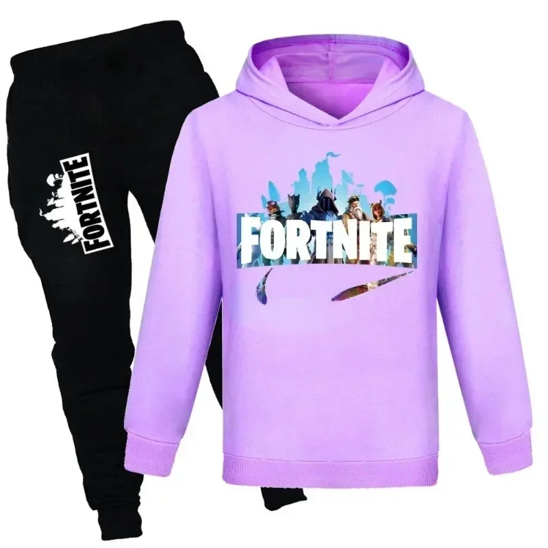 Fortnite Kids Clothes Sweatshirt and Casual Pants Set Spring Autumn Girls Boys Clothes of Ages 2-16