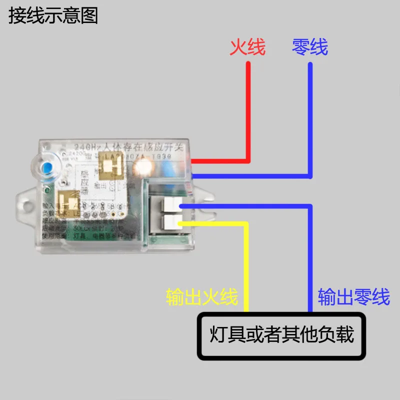

Wide voltage 110V220V human body micro-breathing 24G millimeter wave presence sensor radar switch human presence sensor
