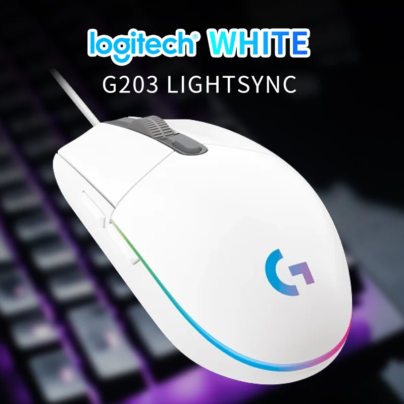 Logitech G203 wired mechanical gaming mouse  Luminous Backlit USB Wired Gaming Mouse for Desktop PC Laptop Office Computer Gamin