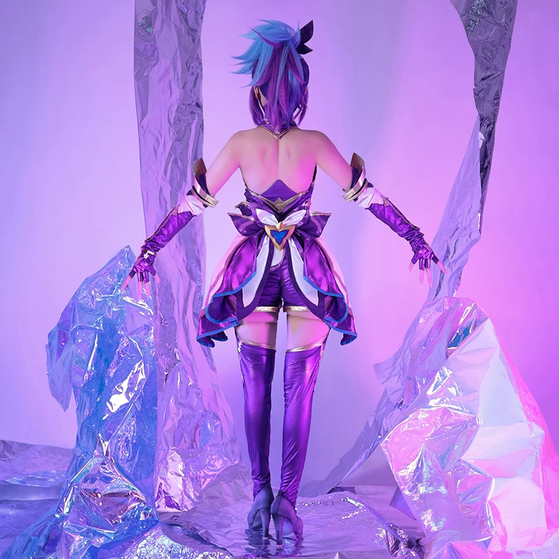 ROLECOS LOL Star Guardian Akali Cosplay Costume Game LOL Akali Costume Halloween Outfit Full Set LOL Christmas Cos Costume Dress