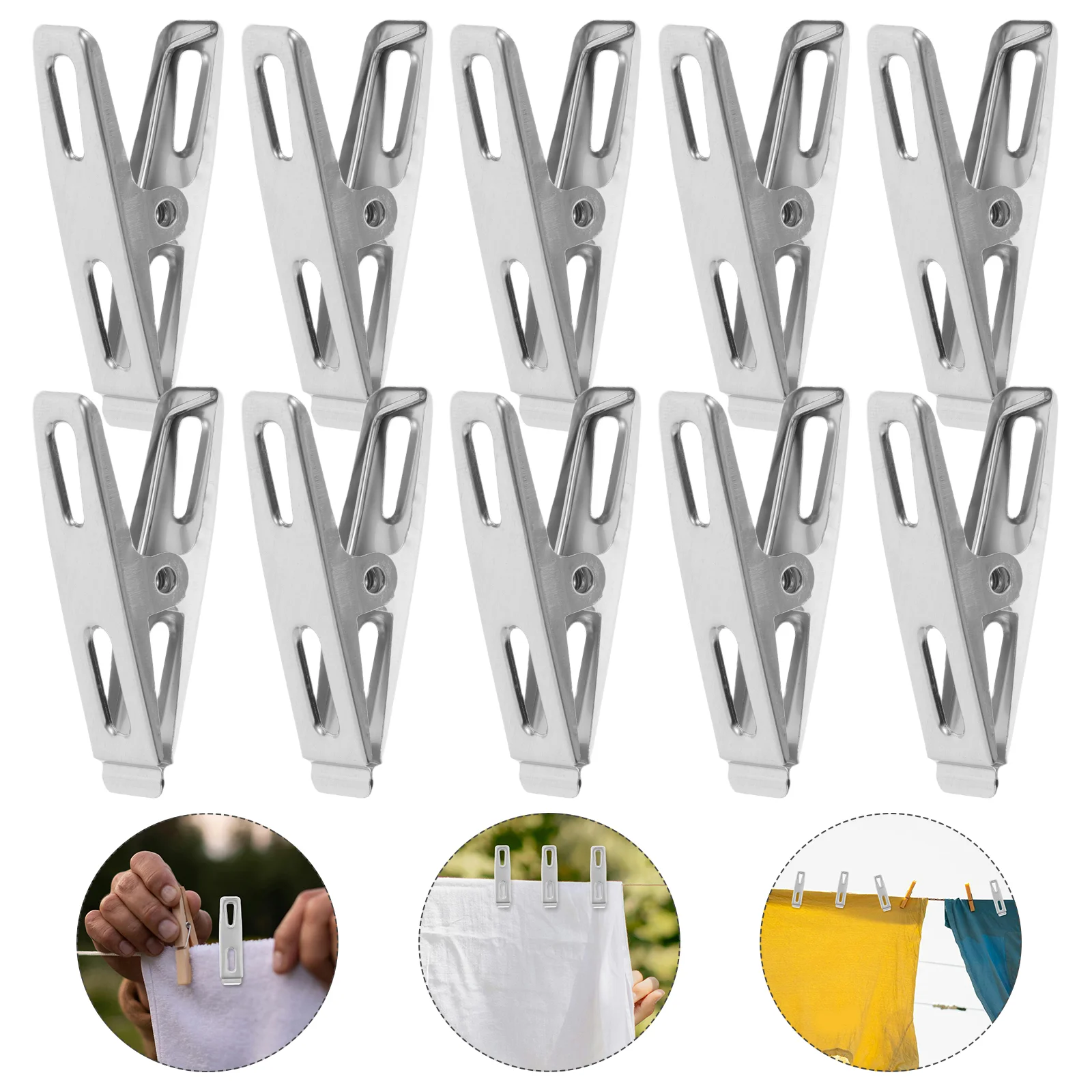 

Blanket Scooters Stainless Steel Clip Casement Hinges Clothespins for Drying Socks Heat Protector Laundry