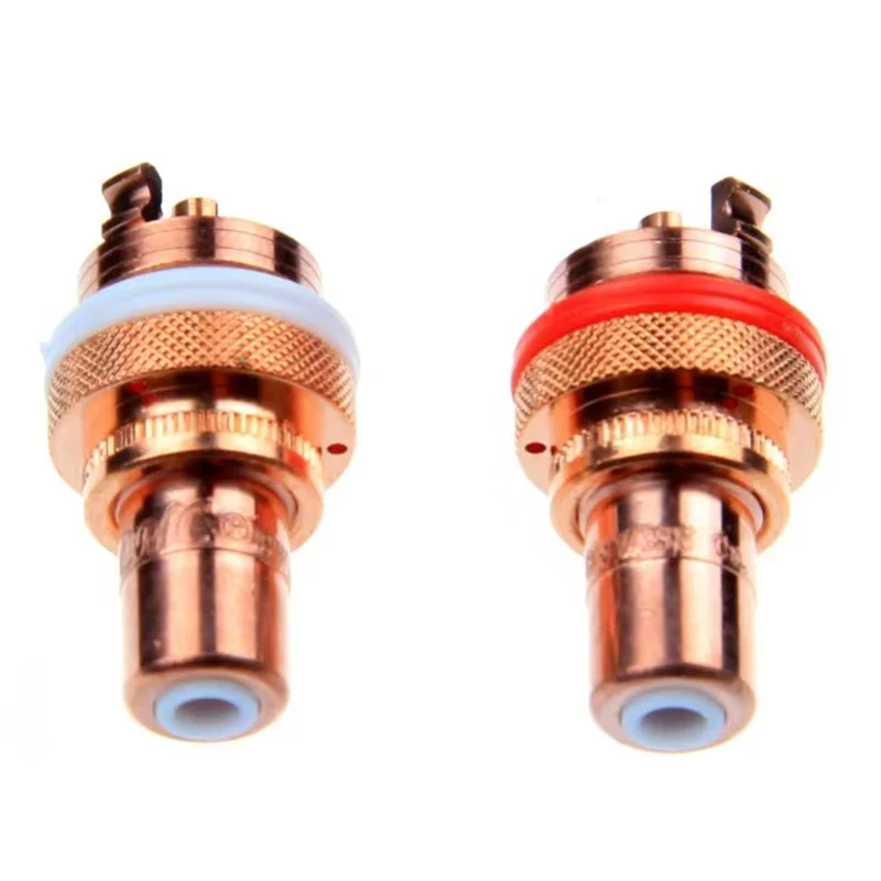 CMC 805 Pure Red Copper Swiss Cu. RCA Jack Female Socket Connector for HiFi Audio Video TV CD AMP Panel Chassis Mount