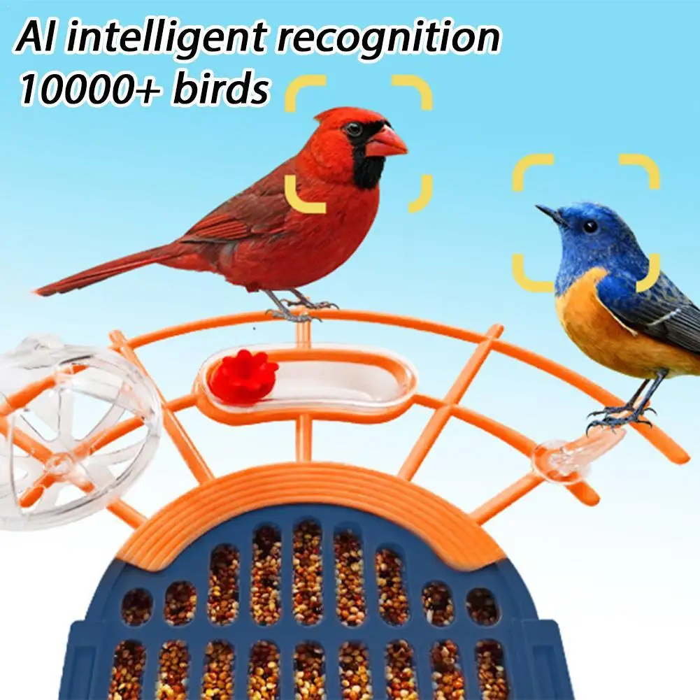 

Smart Bird Feeder with 2K HD Camera AI Squirrel Deterrent 10000 Bird ID Solar Powered 5200mAh WiFi Cloud Storage Waterproof