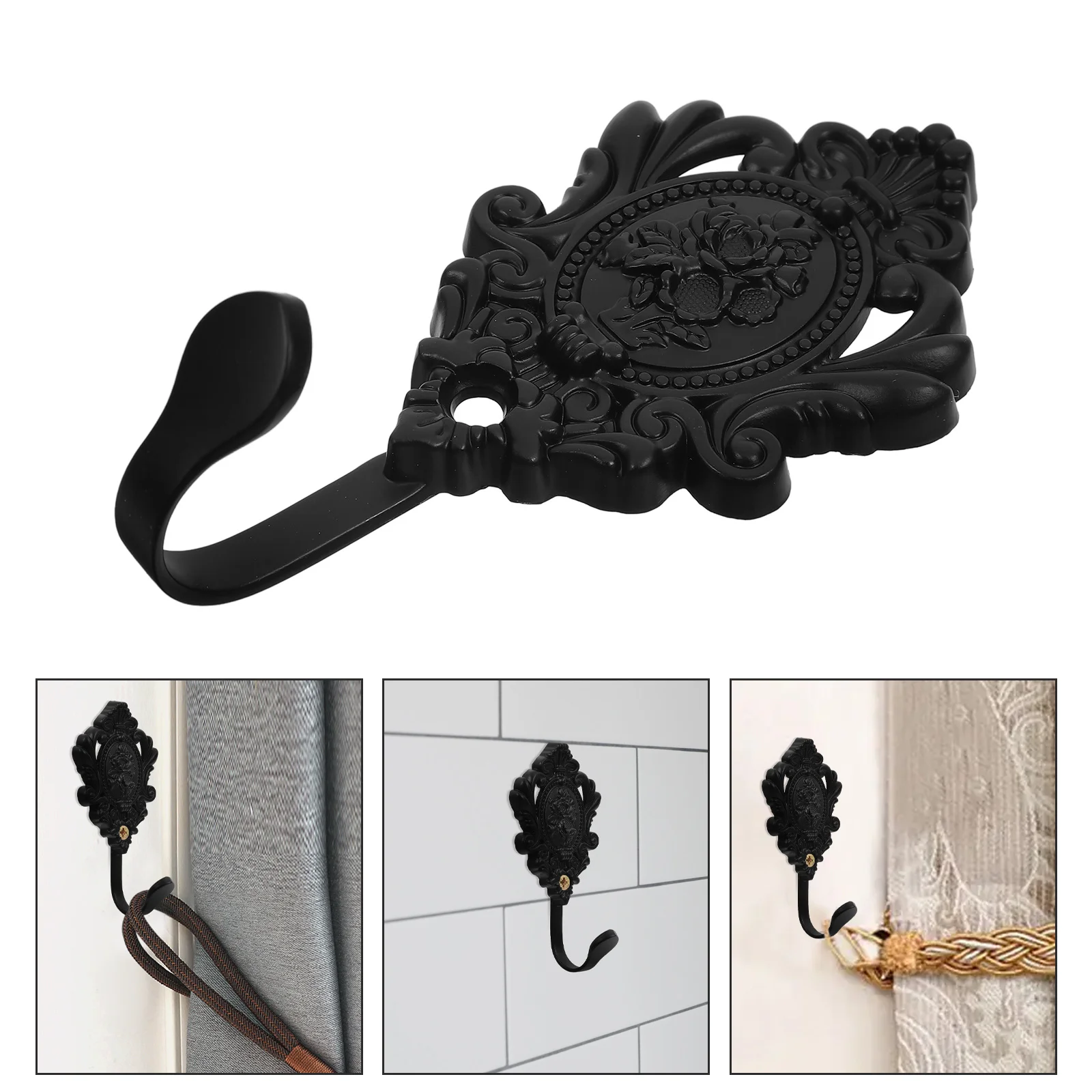

2pcs Zinc Alloy Wall Hooks For Curtains Towels Belts Keys Vintage Curtain Holdbacks Indoor Decorative Metal Hook Accessories