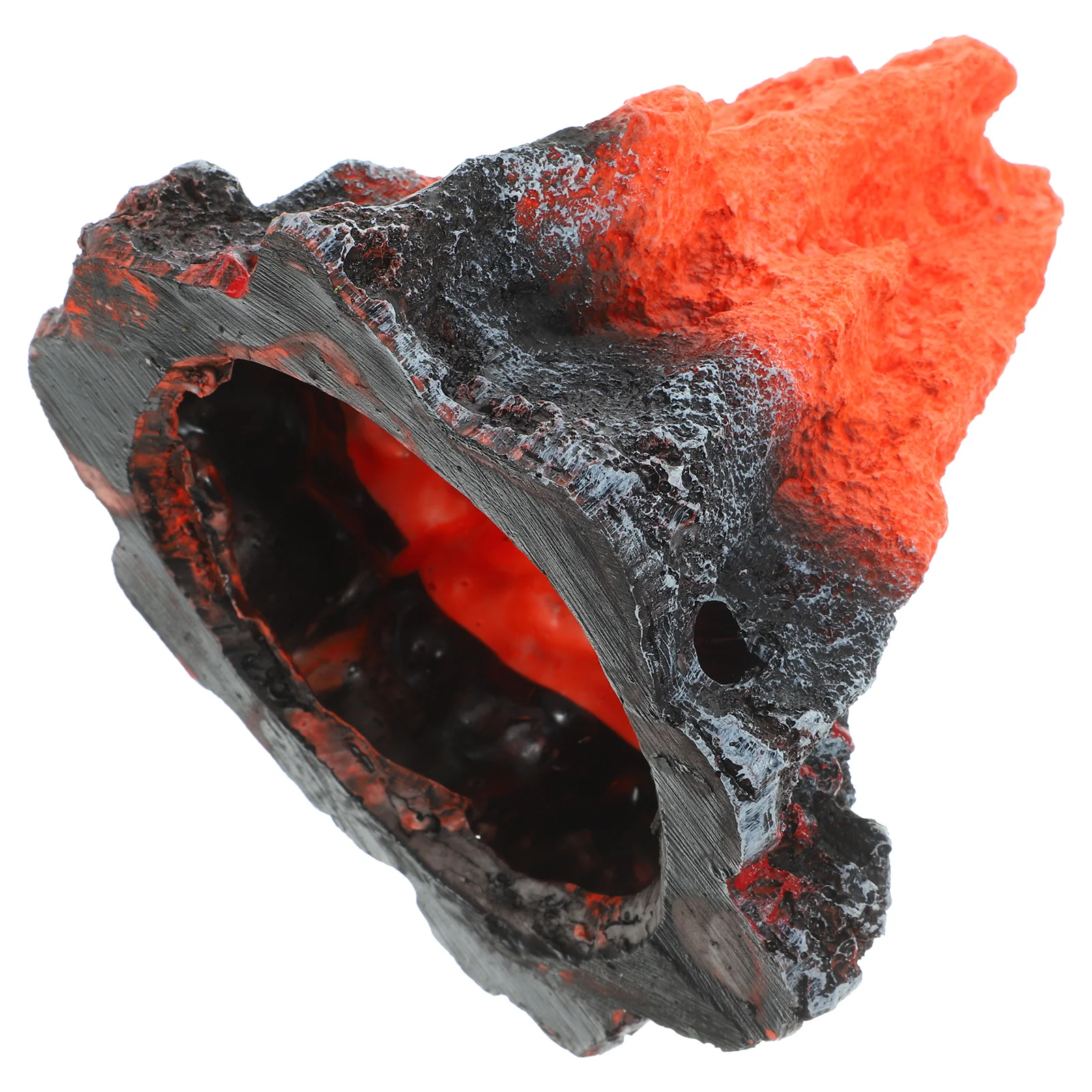 

Aquarium Volcano Decoration Resin Fish Tank Adorn Landscape Ornament Simulated Volcanic Design Hiding Place for Fish Reptiles