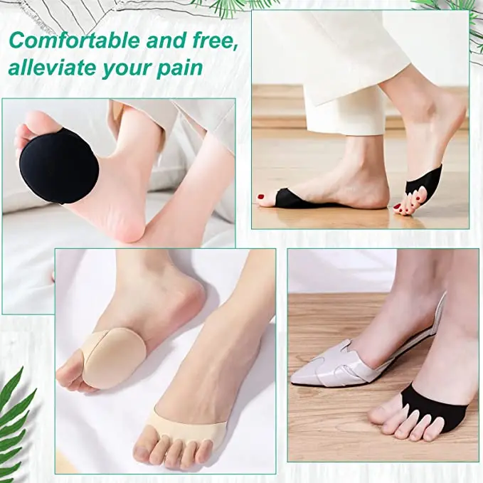 5 Pairs Shockproof Nonslip Forefoot Pads Breathable Corns Foot Cushions High Heels Sneakers Half Insoles Skin Care