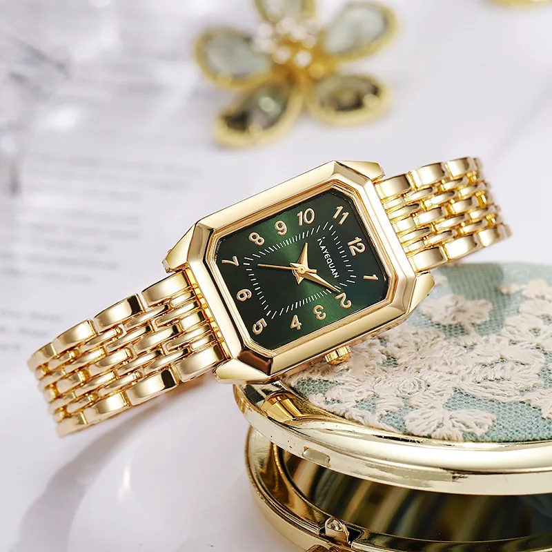 Luxury Women Number Dial Watches Fashion Rectangle Ladies Steel Band Quartz Watch Reloj Mujer Relogio Feminino Girls Clock Gift