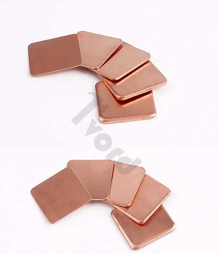 10Pcs  0.3mm-2mm Thickness Laptop Copper Sheet Plate Strip Shim Thermal Pad Heatsink Sheet For GPU CPU Chip RAM Cooling