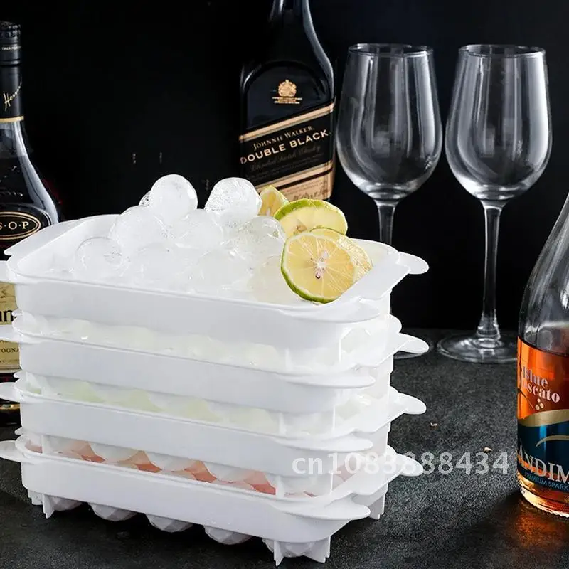 

Round Ice Cube Mould Home Refrigerator with Cover Manufacture of Round Ice Cubes Ice Cube Beer Wine Refrigerated Whiskey Ice Bal