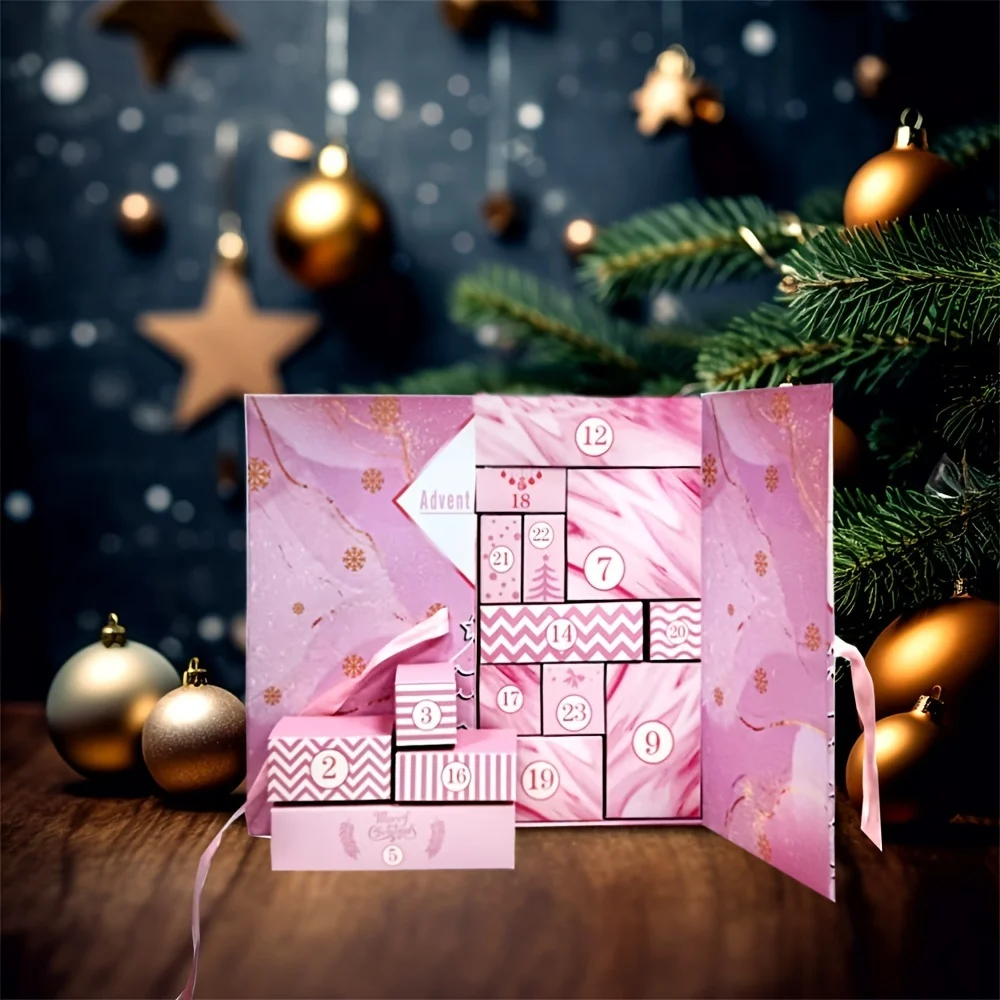 1 DIY Christmas Countdown Calendar Surprise -24 Day Paper Gift Set For Girlfriend, Blind Box Mystery Party Decoration,