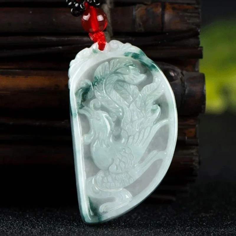 Natural Jadeite Pendant Longfeng Brand Jade Necklace Pendant