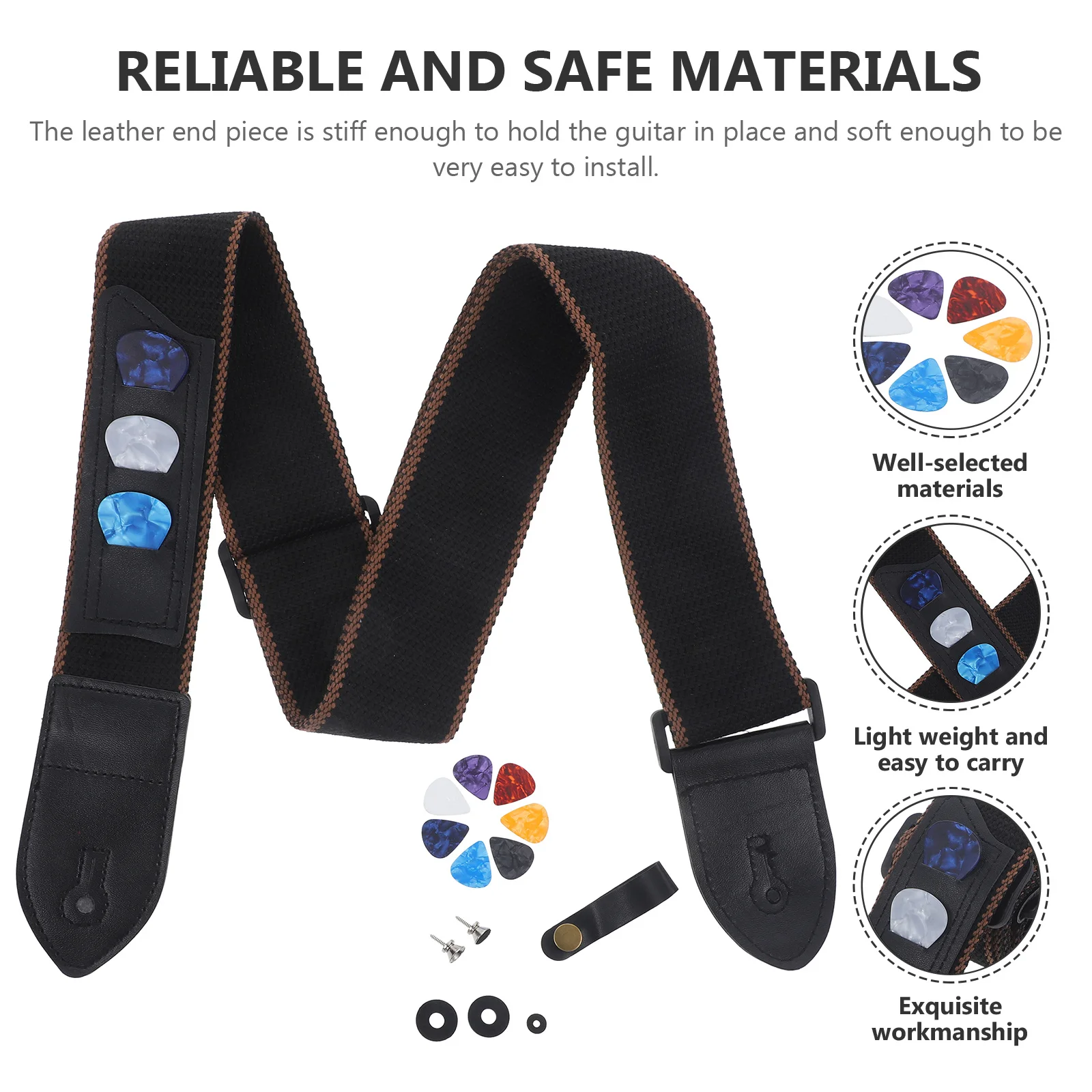 مجموعة واحدة من أدوات حزام الجيتار قابلة للتعديل وناعمة وخفيفة الوزن ومتينة على الطراز البوهيمي العرقي وحزام أدوات إبداعي للكهرباء الصوتية #3