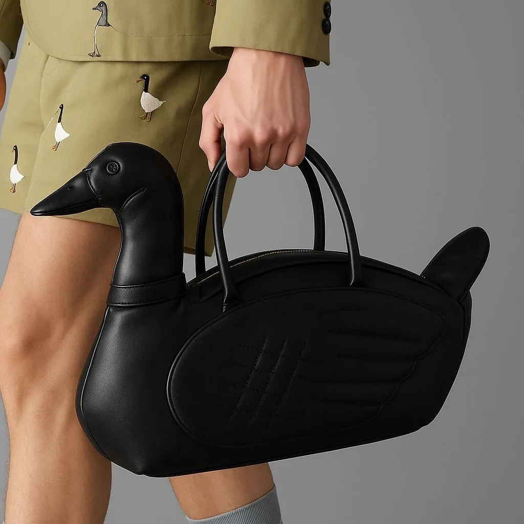 

2025 New Cute Cartoon goose Shaped Handbag Ladies Creative 3D Personality Bag Fashionable Ladies Tote Bag