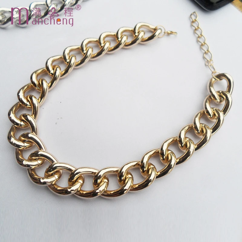 fnaf 2 rupee item New In Especially Chain Big Chunky Metal Alloy Collar Chokers Necklace Women Streetwear Mariage Necklaces