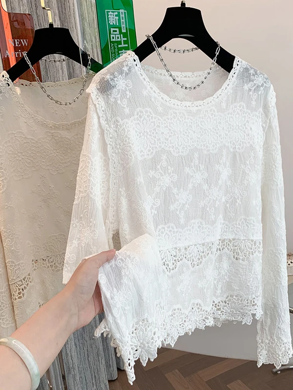 

Ранняя осень из чистого хлопка, длинный све, вышитое кружево в стиле пэчворк, большие размеры, верхняя одежда для женщин, нежный свободный крой, ажурный