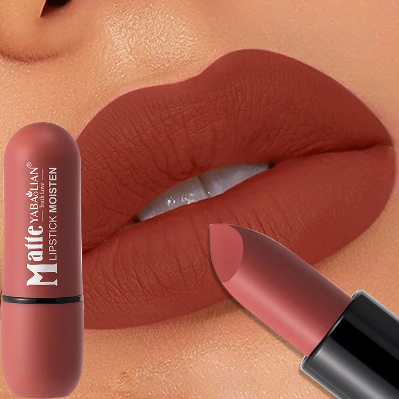 6-Color Matte Velvet Lipstick Waterproof Long-Lasting Non-stick Cup Smooth Solid Lip Gloss Sexy Lip Stain Makeup for Women