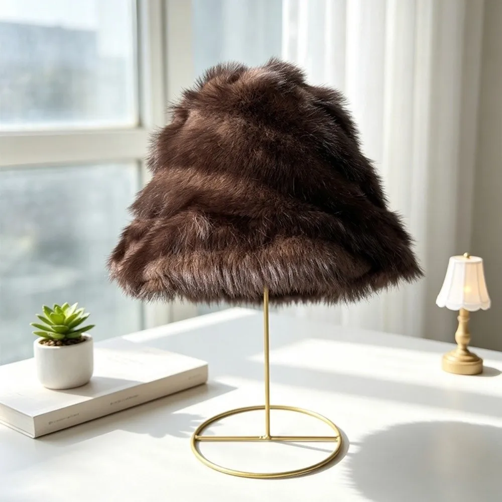 Fashion Thick Winter Hat Scarf Set Warm Faux Fur Faux Fur Hat Scarf Set Ear Protection Windproof Fur Snood Scarf Women