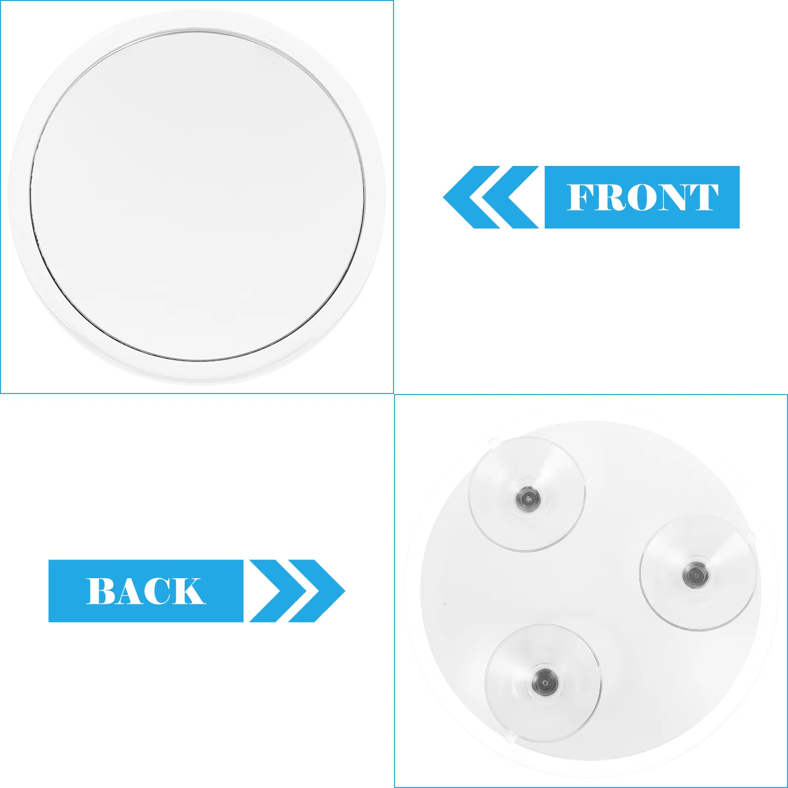 

Single Side Nail-Free 10x Magnifying Travel Makeup Mirror Round Compact Mirror Suction Cup Portable Lightweight