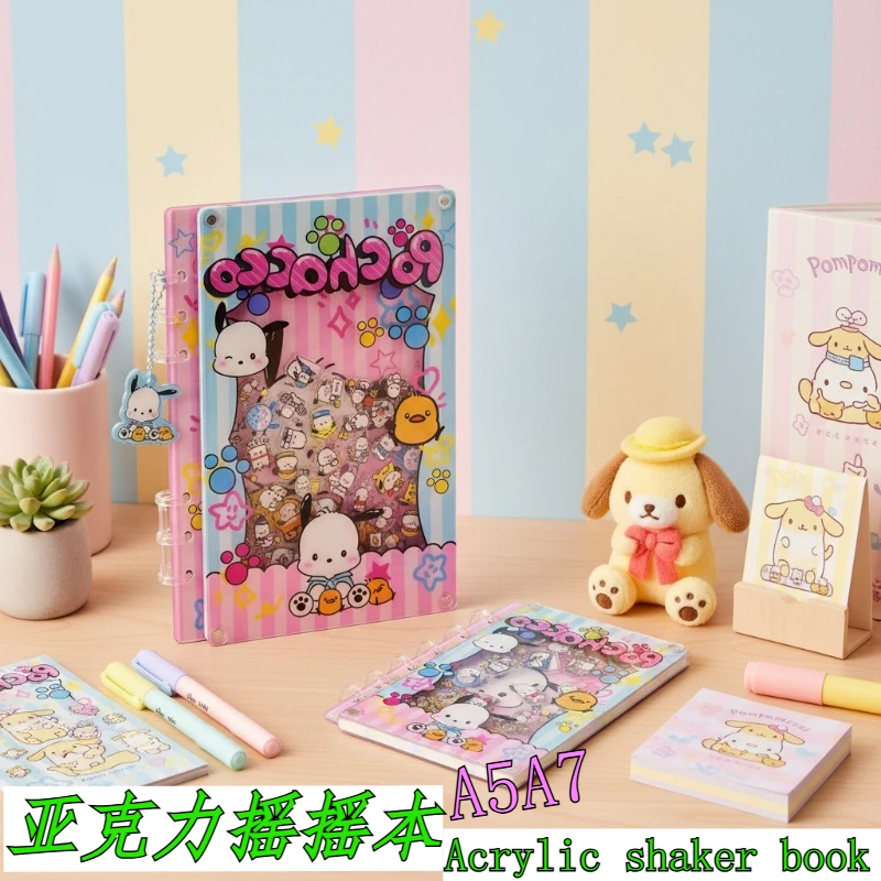 

Акриловый блокнот-шейкер A5/A7, милый мультяшный дневник для записей, классический флипбук, студенческие канцелярские принадлежности, подарок для семьи и друзей, стикеры