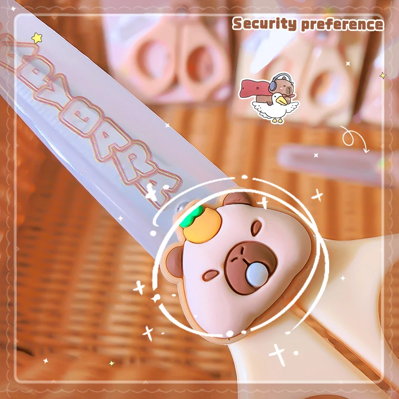 Zufällig 1PC Cartoon Capybara Schere Sicherheit DIY Hand Made Schere Papier Schneiden kinder Schere Schreibwaren Schule Liefert
