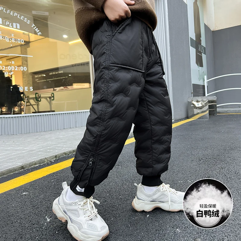 الأولاد شتاء دافئ امبسوول رشاقته طفل Sweatpants يندبروف الدافئة حفظ السراويل الشتاء الملابس الدافئة ركض الصوف مبطن بنطلون