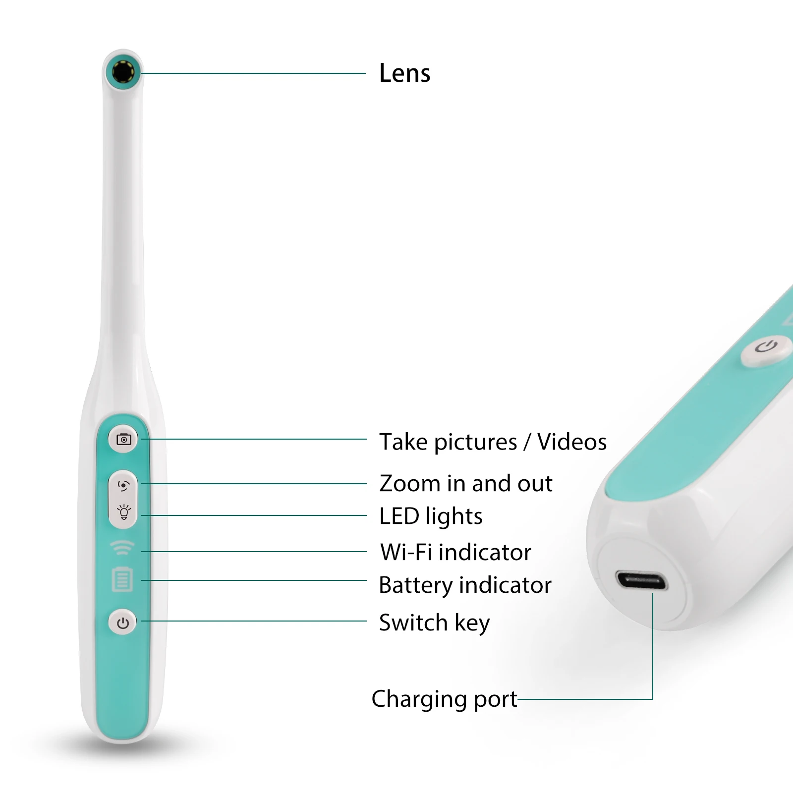 Dental HD Wireless WiFi All-in-one Oral Visual Endoscope Android Apple Tablet Compatible For Dentist Clinic