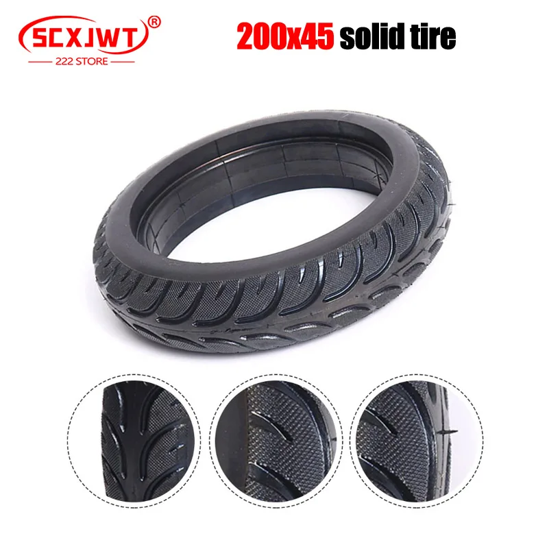 200x45 8 Inch Electric Scooter Solid Wheel  Tyre Durable Rubber Replace Tire Puncture-resistant E-Scooter Tires