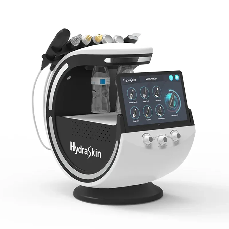 Urządzenie do hydrofacialu 7 w 1 HydraSkin H2O2, oczyszczanie pęcherzykami, nawilżanie, usuwanie zaskórników i brudu, lifting twarzy, ujędrnianie skóry, urządzenie kosmetyczne do spa.