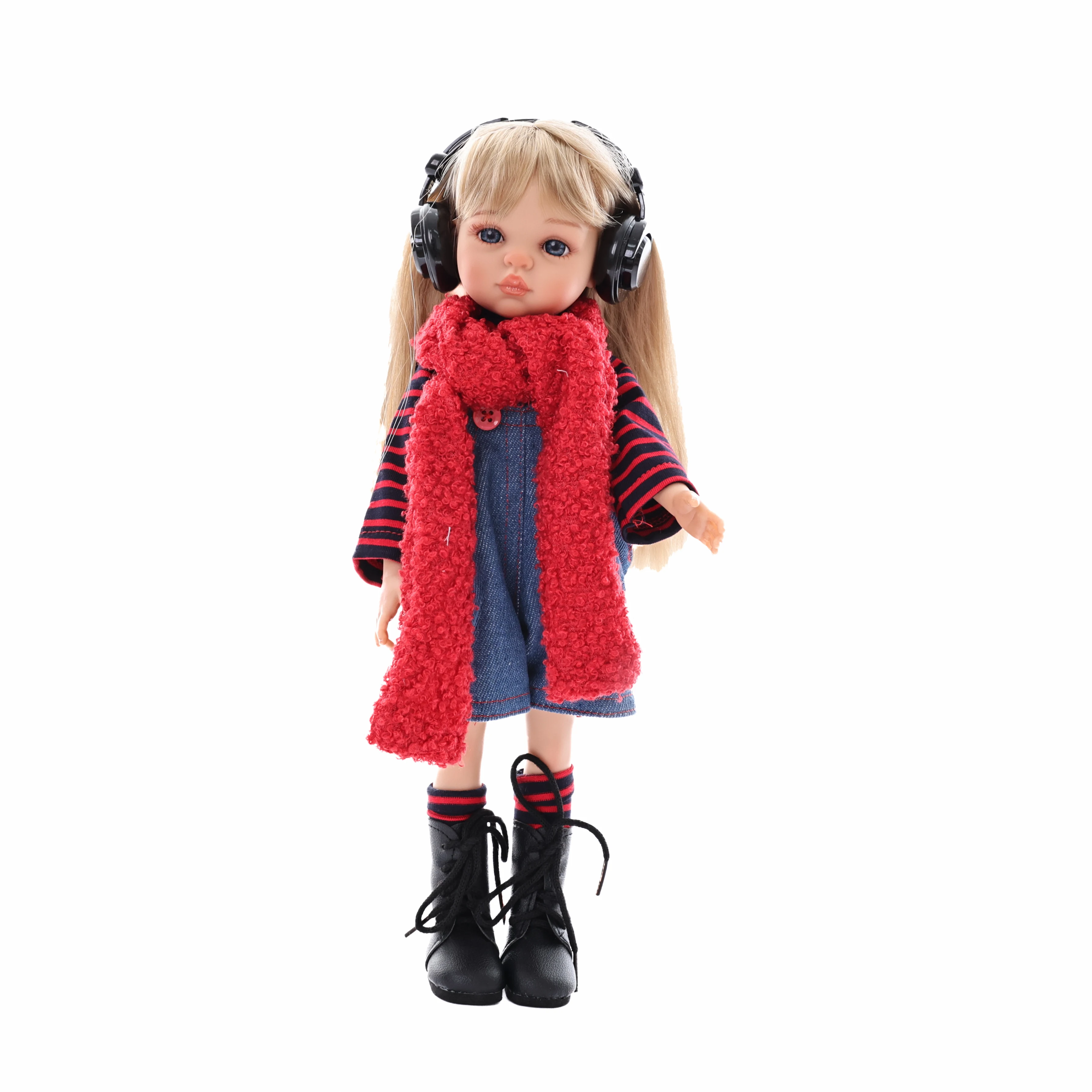 

13inch Full Vinyl Movable Joint Doll Cool Style Blonde Hair Fashion Doll Complete Clothes Accessories Children Dress Up Toy Gift