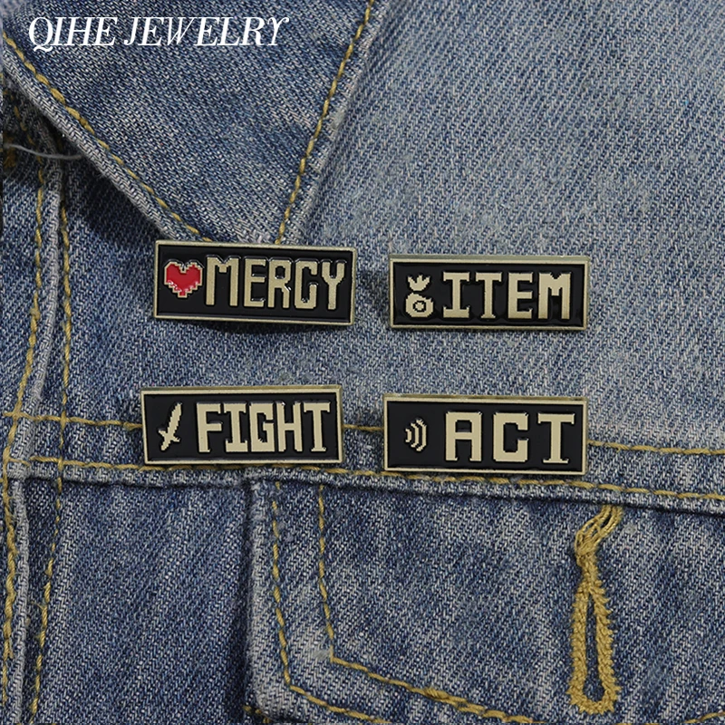 الأحمر القلب الرحمة شارة المينا دبابيس Undertale لعبة ACT العنصر بروش شارة التلبيب على ظهره مضحك مجوهرات اكسسوارات هدية لصديق #2