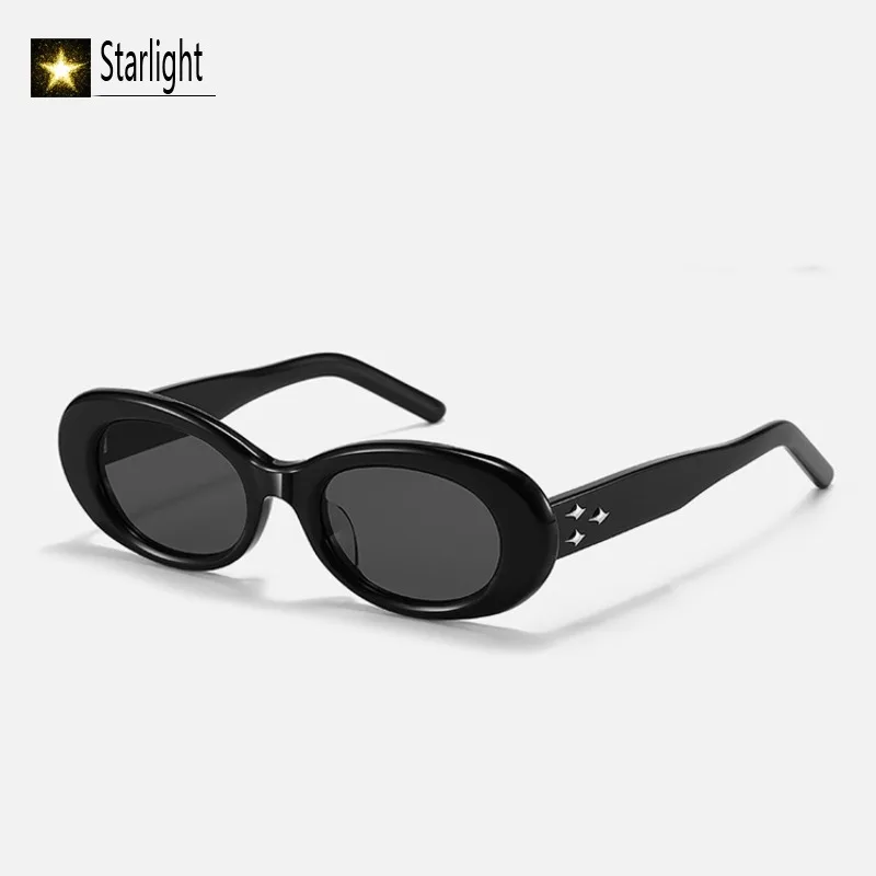 Cat Eye Black Sunglasses Women Acetate Classic Fashion UV400 Outdoor Eyeglasses Men Eyewear Women Beach Popular Handcraft 145mm