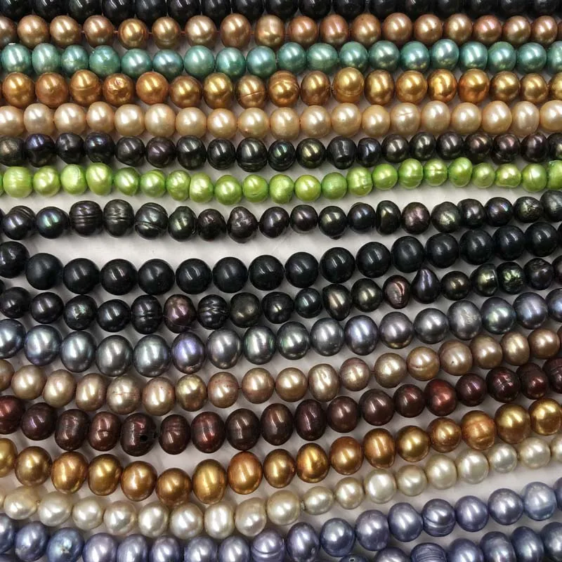 ELEISPL JEWELRY 20 Strands 6-7mm Near Round Potato Mixed Real Pearls #22010331-8