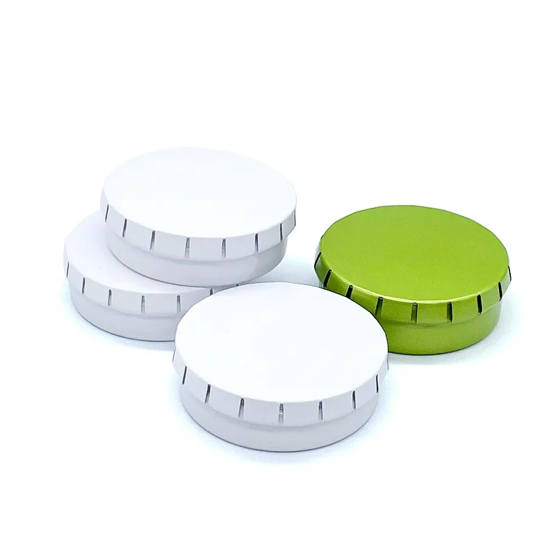 5PC White Mini Elastic Crackle Portable Chewing Gum Organizer Box Small Capsule Medicine Storage Tin Box Can Candy Packaging Box