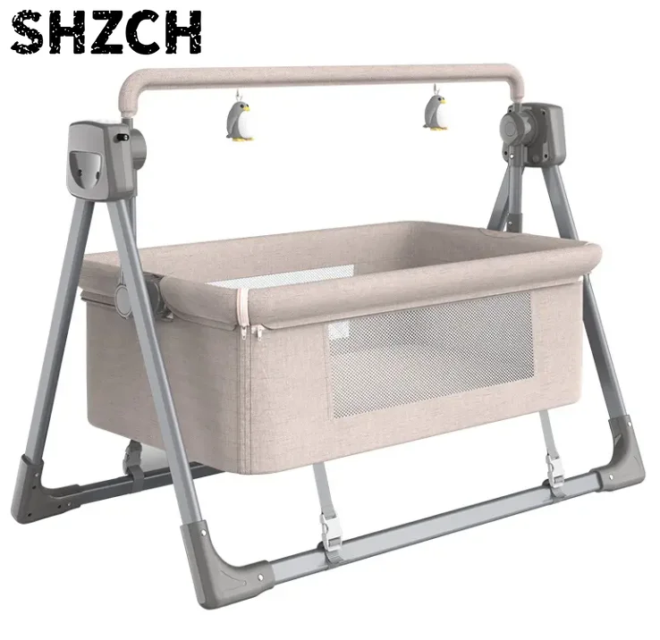 Custom Multi-function Electric Baby Rocking Cradle Bed Easy Foldable Baby Bassinet with Music Mosquito Net Electronic Baby Swing