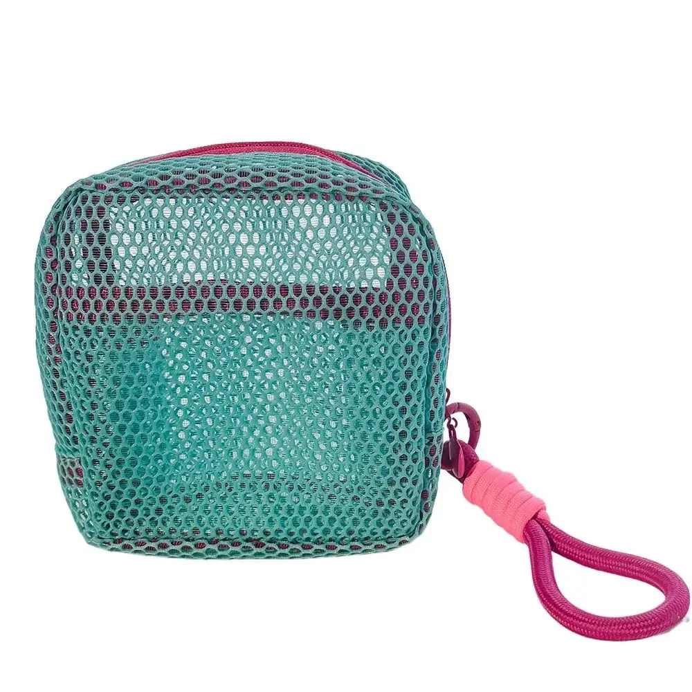 

Handle Mesh Zipper Bags Washable Transparent Square Toiletry Bag Lightweight Space Saving Travel Kit Organizer Office